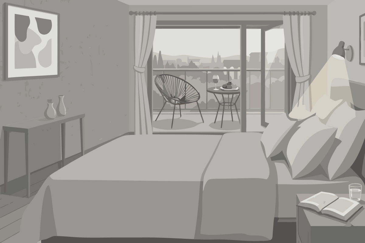 Suite Lit King-Size avec Service de Concierge - Vue sur Ville